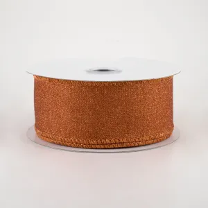 1.5" Fine Glitter on Royal Ribbon: Pumpkin Orange (10 Yards)