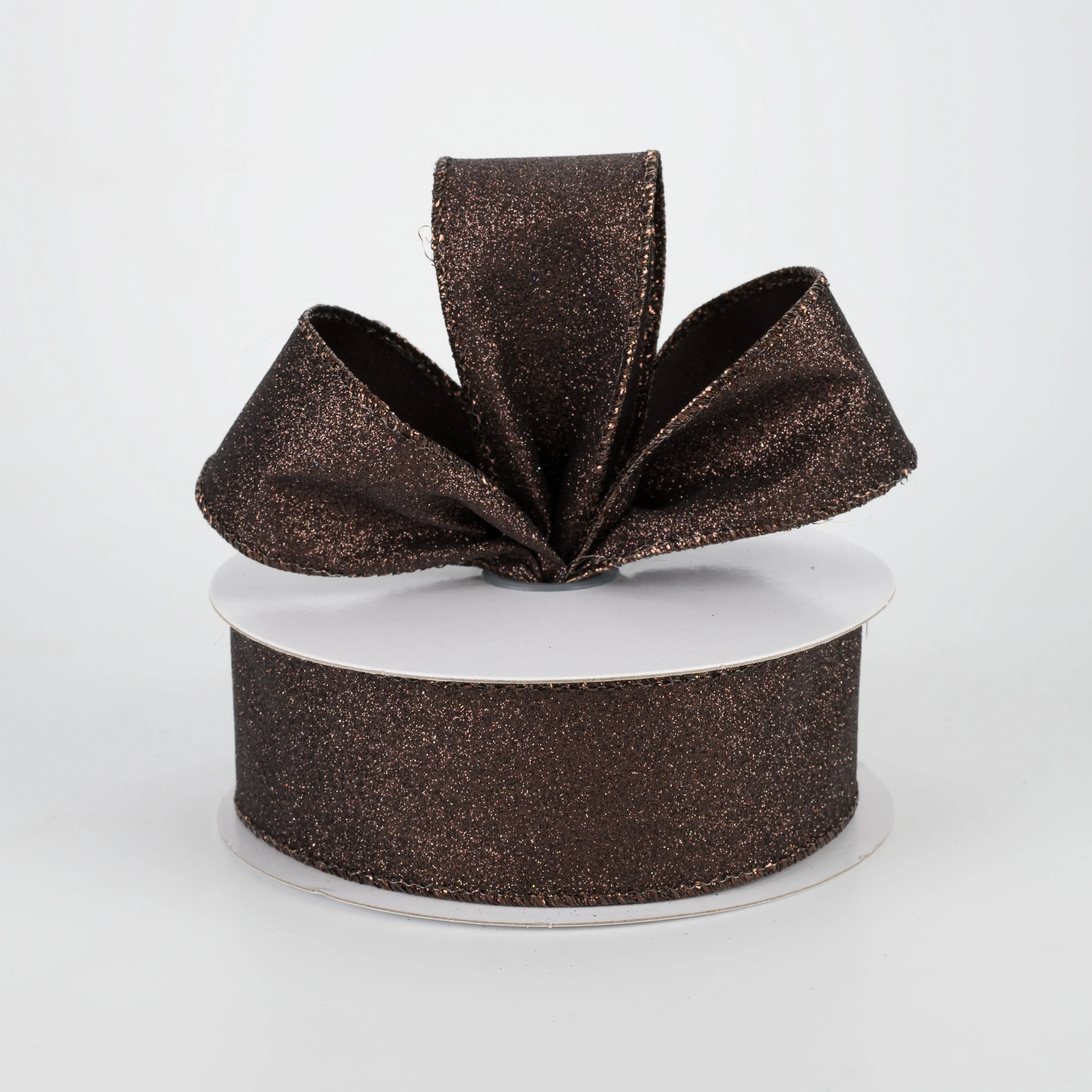 1.5" Lustrous Glitter Ribbon: Chocolate (10 Yards)