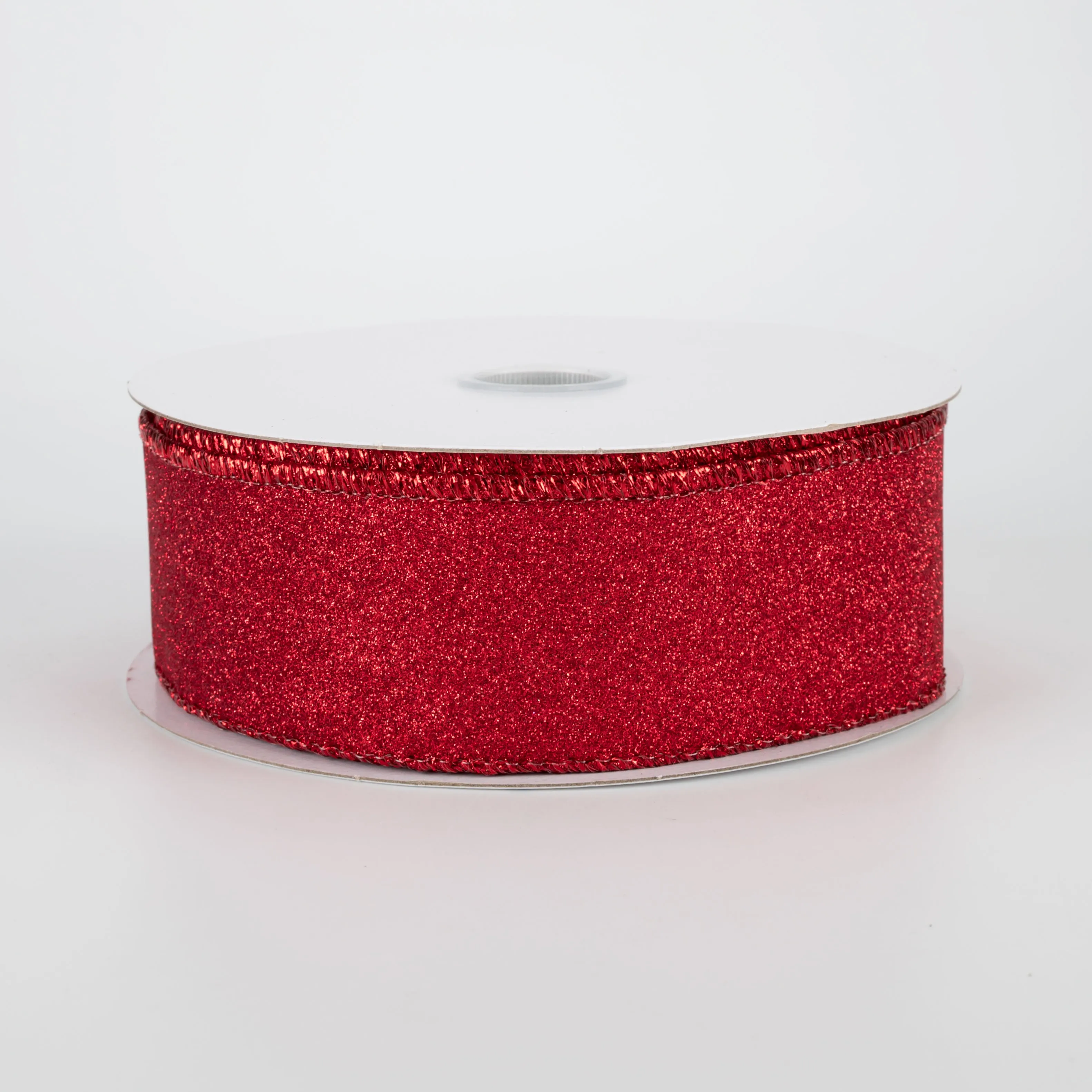 1.5" Lustrous Glitter Ribbon: Red (10 Yards)