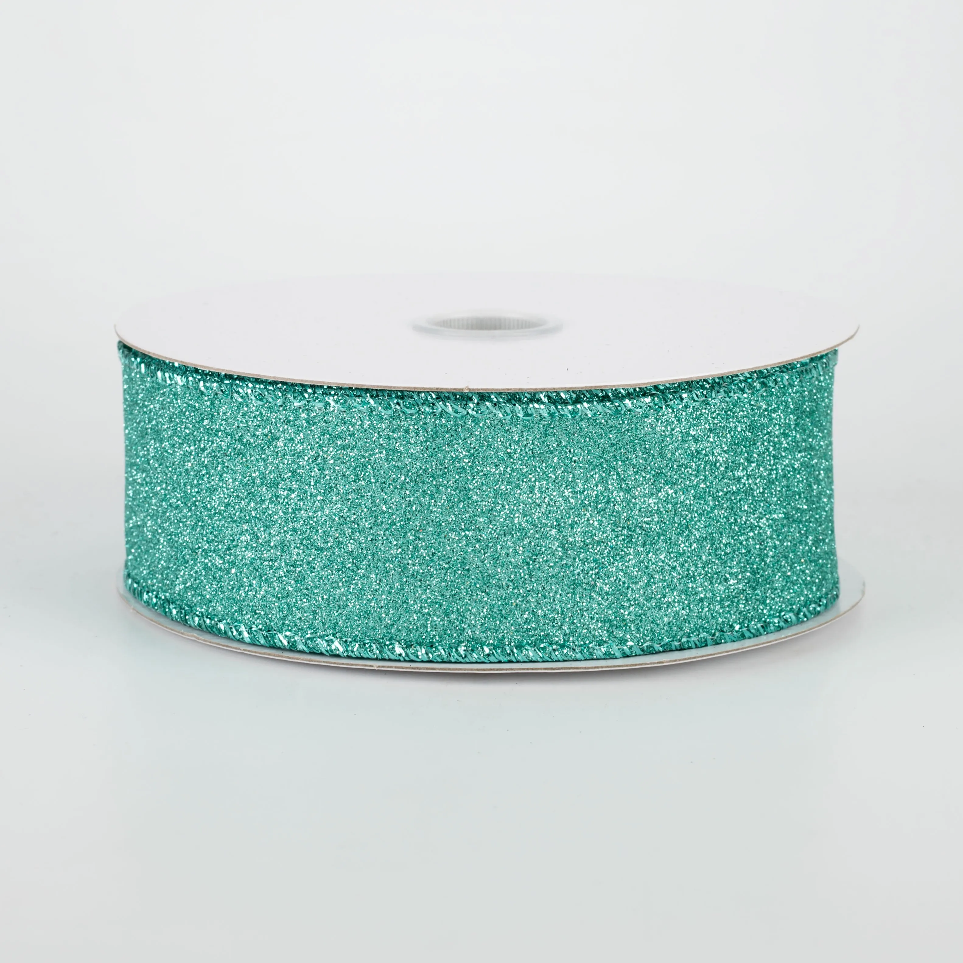 1.5" Lustrous Glitter Ribbon: Turquoise (10 Yards)