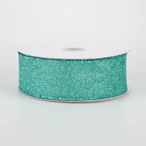 1.5" Lustrous Glitter Ribbon: Turquoise (10 Yards)