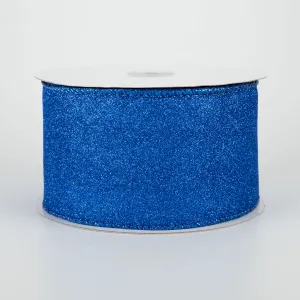 2.5" Lustrous Glitter Ribbon: Royal Blue (10 Yards)