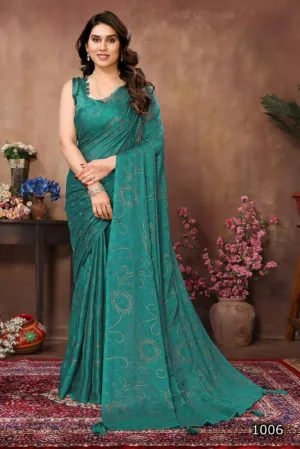 Aafreen Partywear Designer Rama Rangoli Silk Fancy Saree