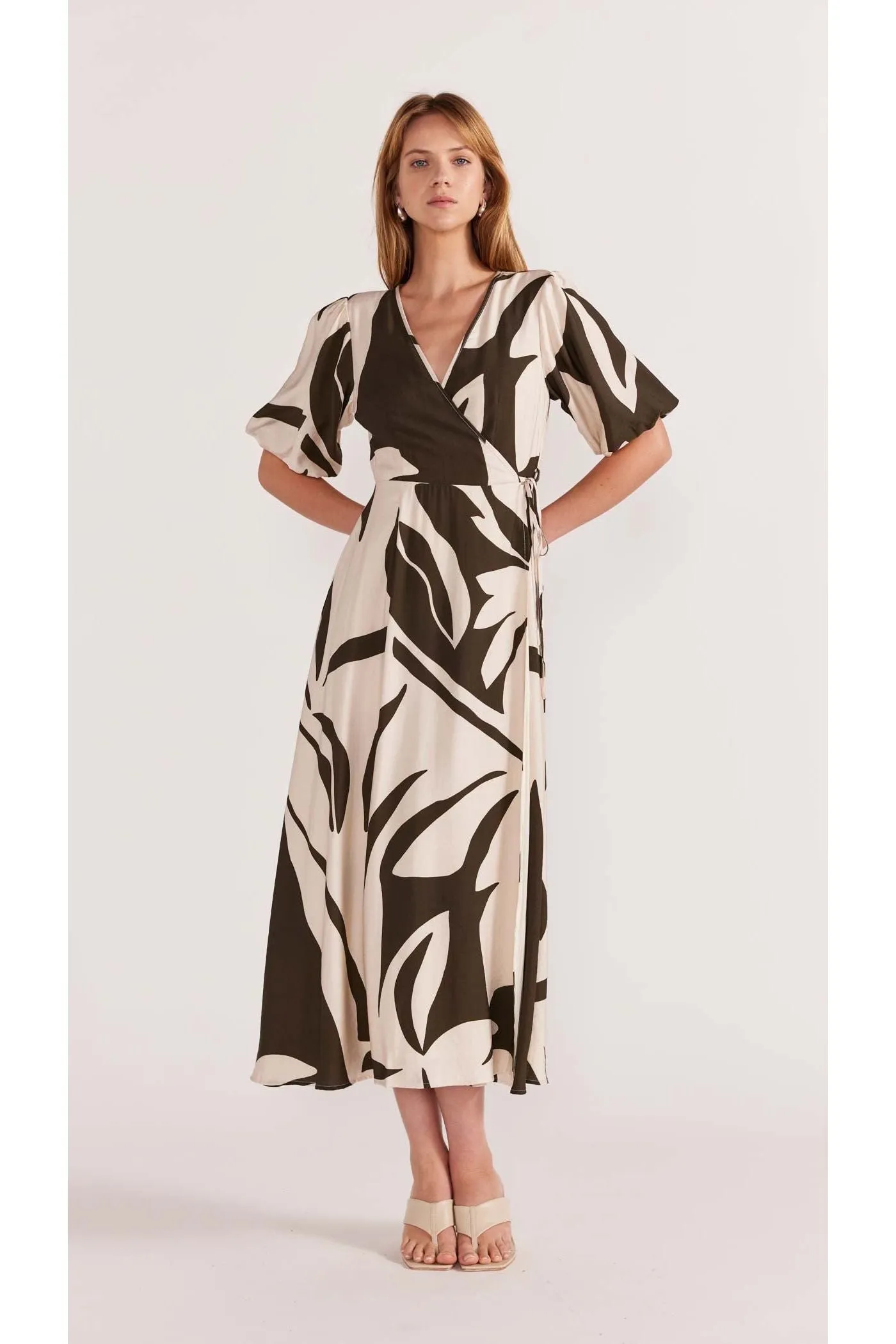 Acacia Wrap Midi Dress | Olive