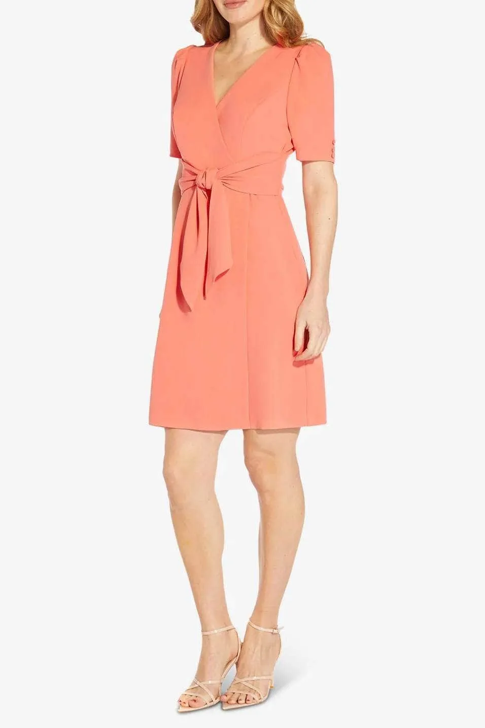 Adrianna Papell AP1D104632 - V-Neck Short Sleeve Cocktail Dress