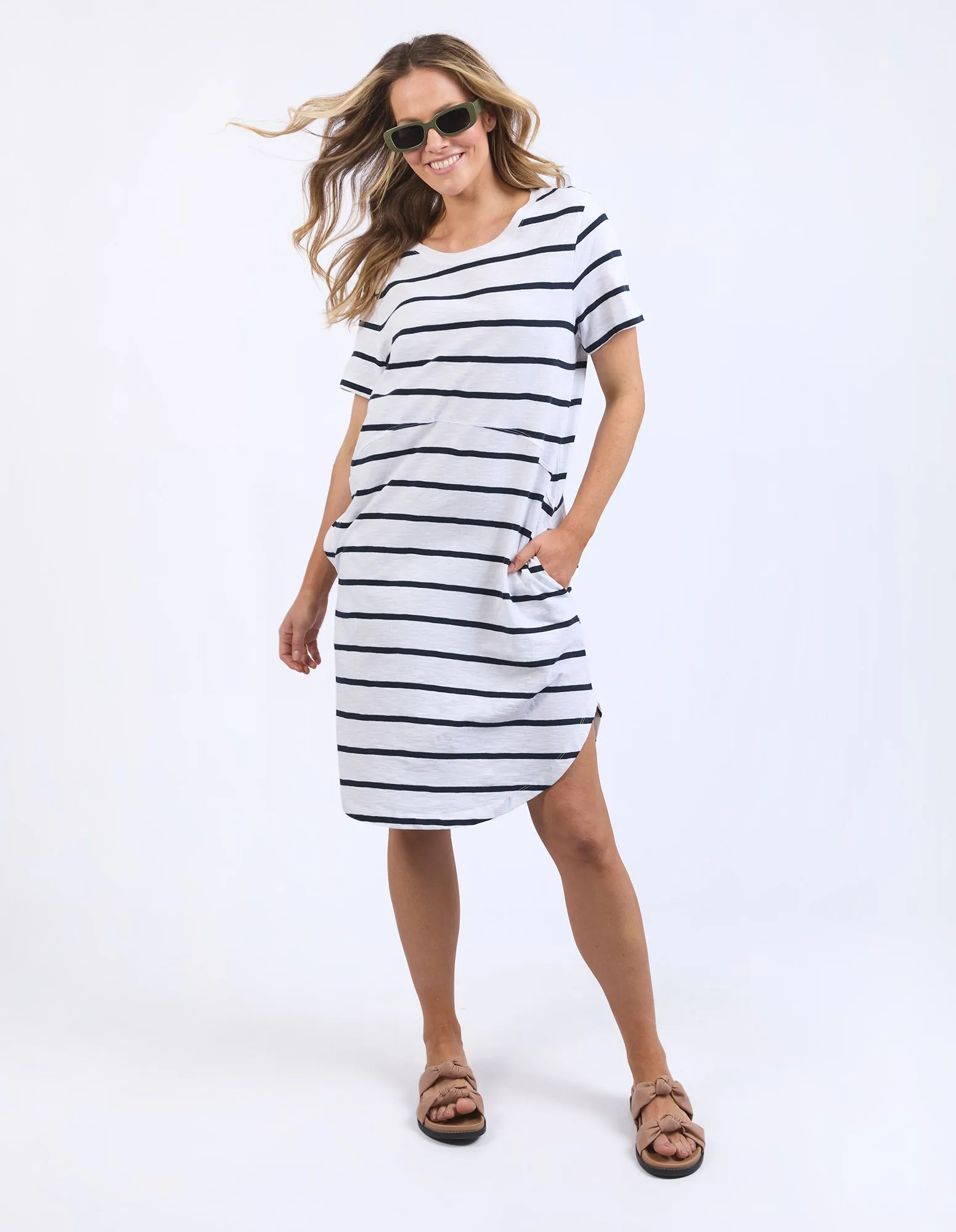 Bay Stripe Dress - Navy - Foxwood