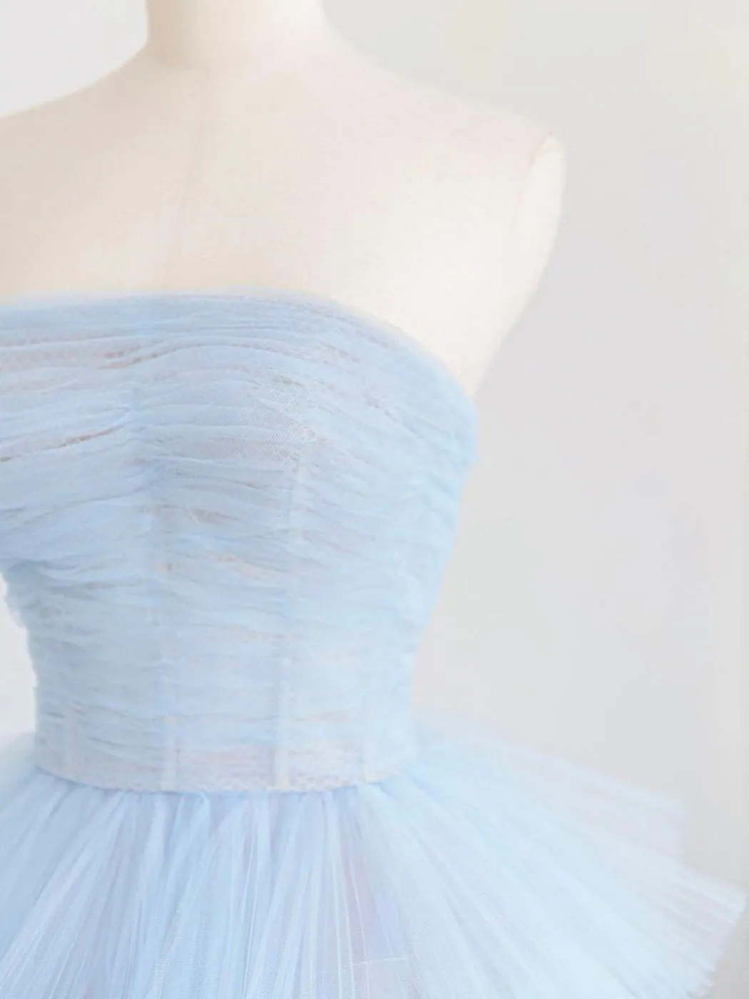 Blue Tulle Long Prom Dress Blue Tulle Ball Gown Evening Dresses