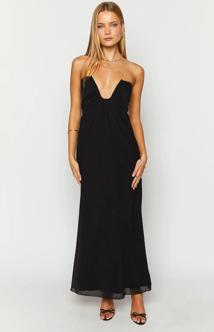 Braelyn Black Strapless Maxi Dress