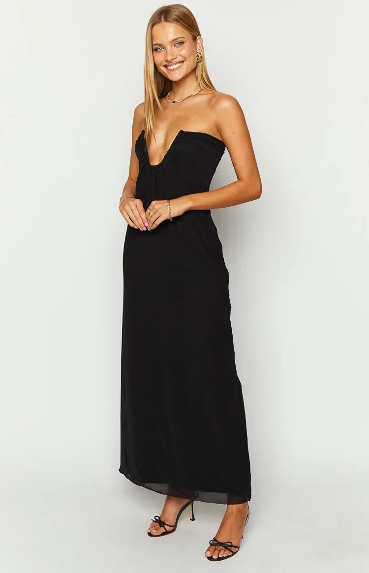 Braelyn Black Strapless Maxi Dress