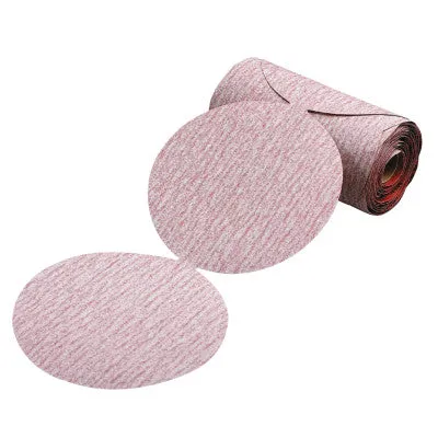 Carborundum Premier Red Aluminum Oxide Dri-Lube Paper Discs, 5 in Dia., P100 Grit, Roll, 05539515294