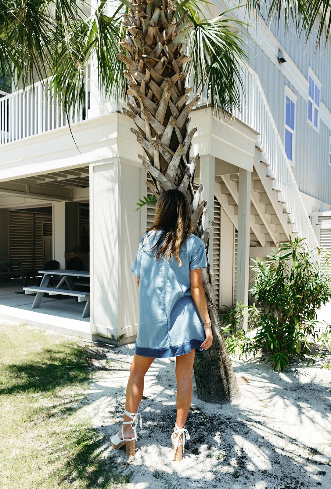 Carried Away Denim Dress - Lt Denim