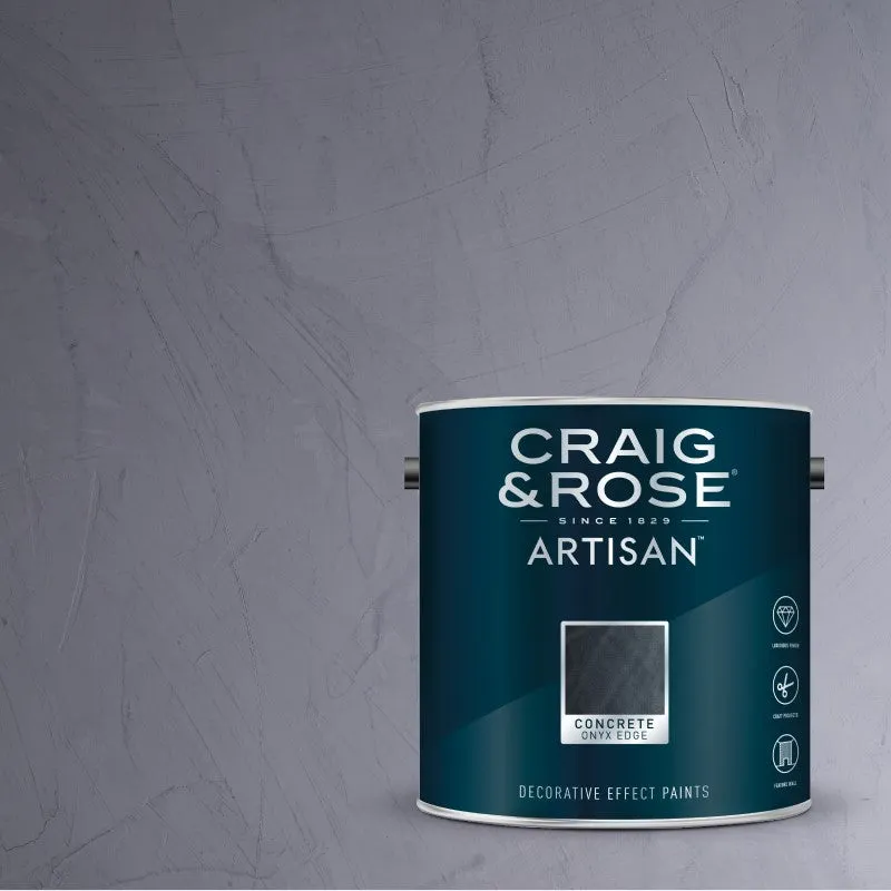 Craig & Rose Artisan Concrete Effect Paint - Onyx Edge 2.5L