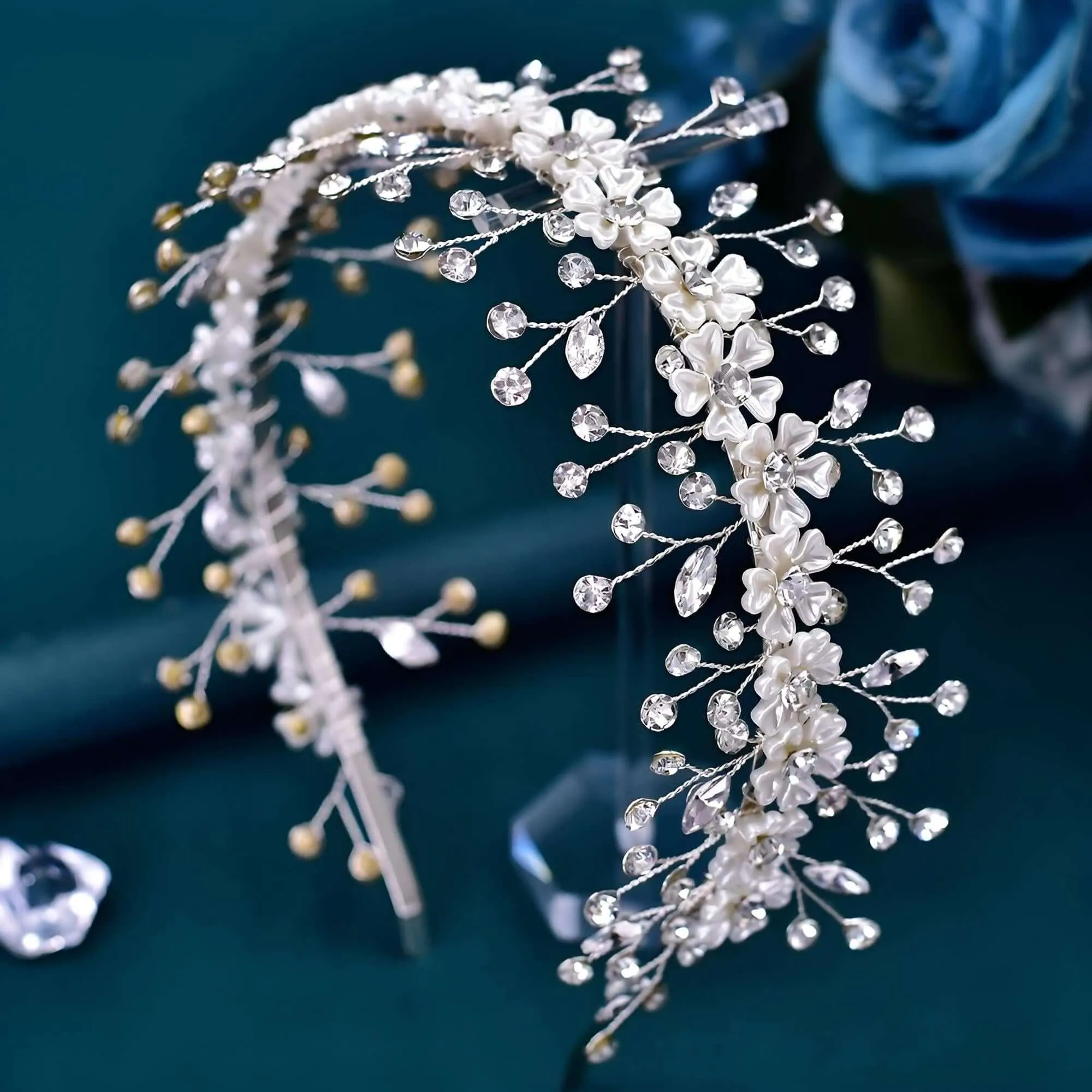 Elegant Crystal Floral Headdresses