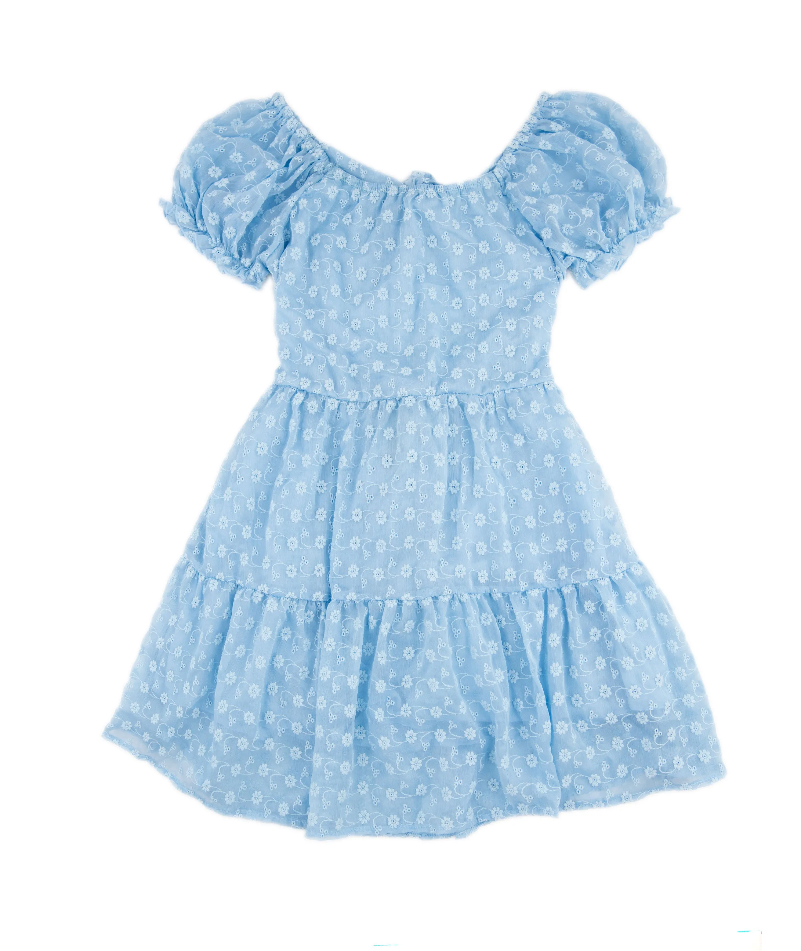 FBZ Girls Blue Chiffon Tie Back Dress