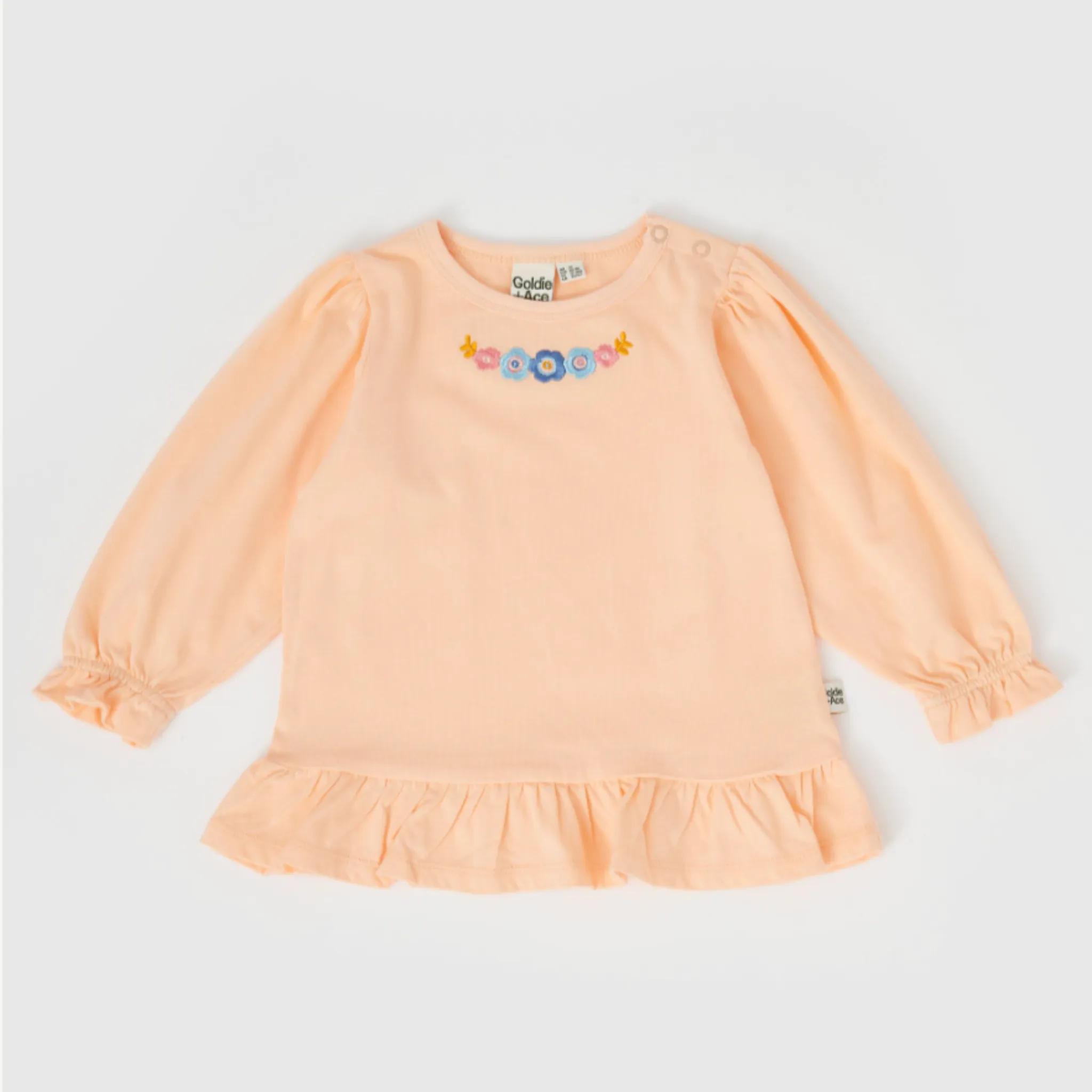 Goldie   Ace - Isla Embroided Frill Top - Peach