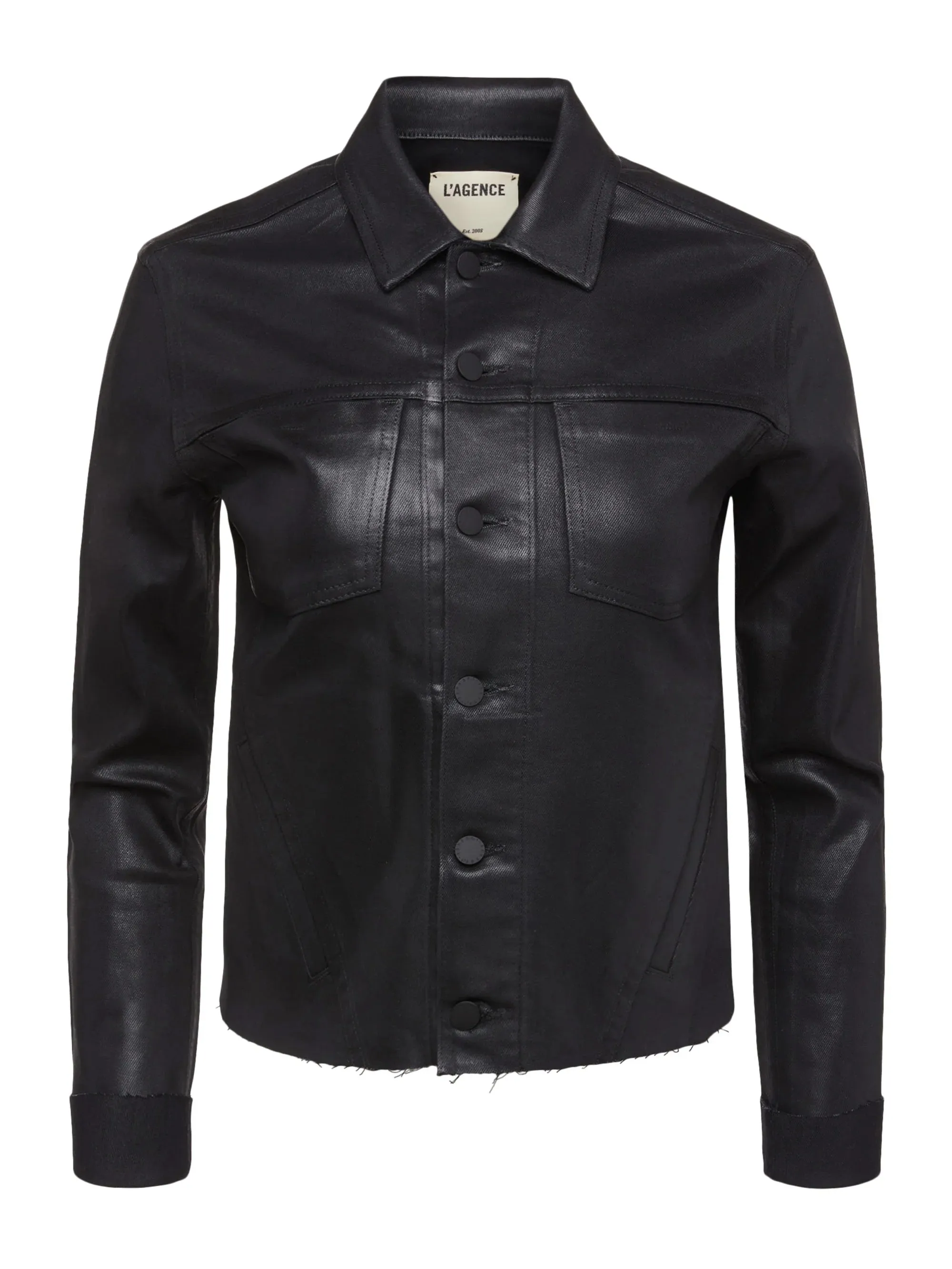 Janelle Coated Denim Jacket - Saturated Black Coated