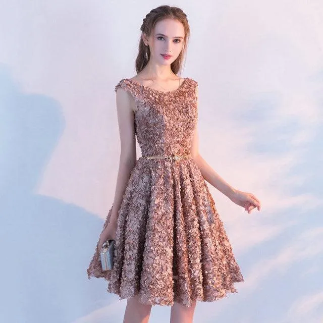 Knee-length A-Line Prom Dress