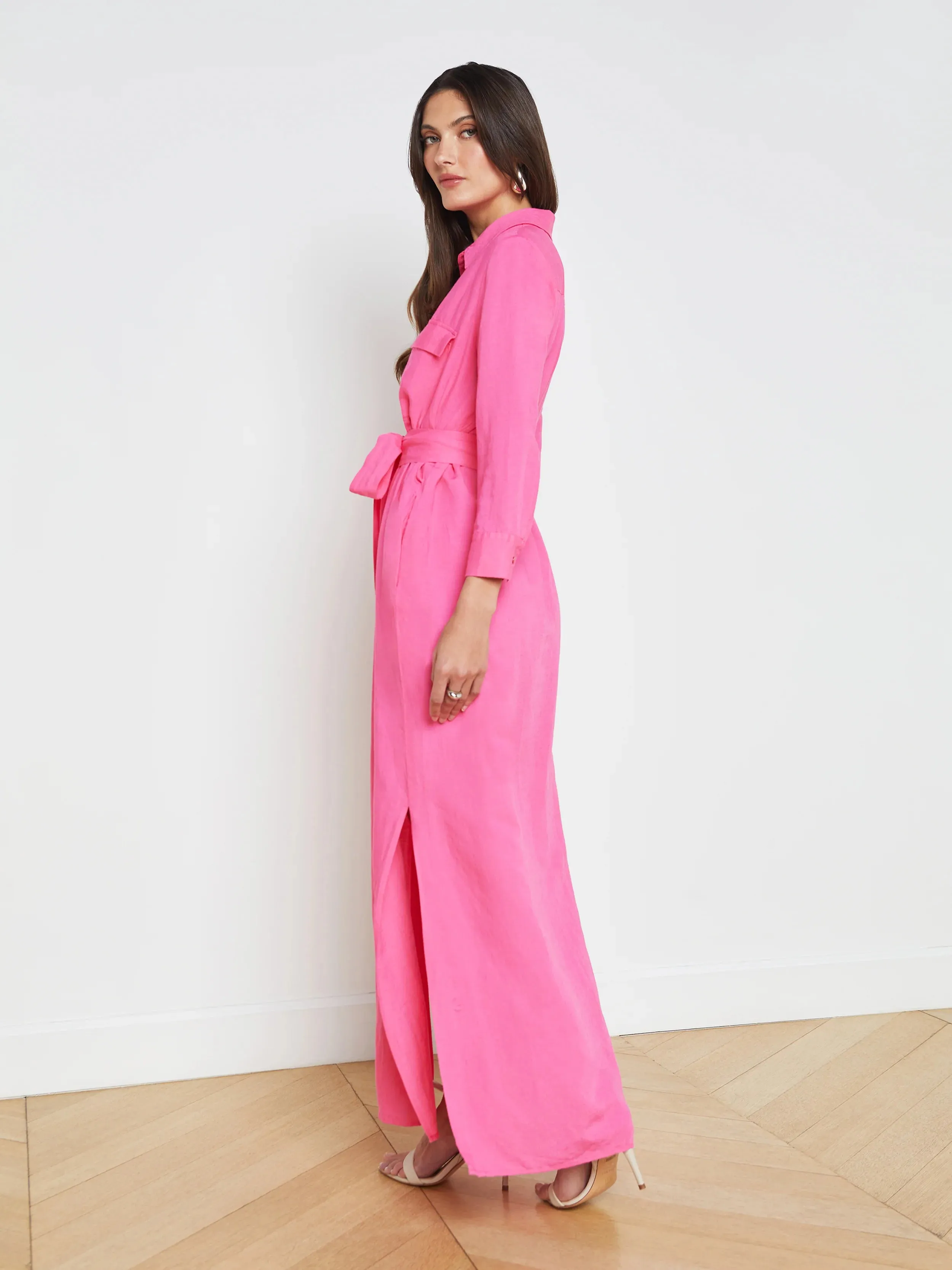 La60466 L’Agence Berry Pink Shirtdress