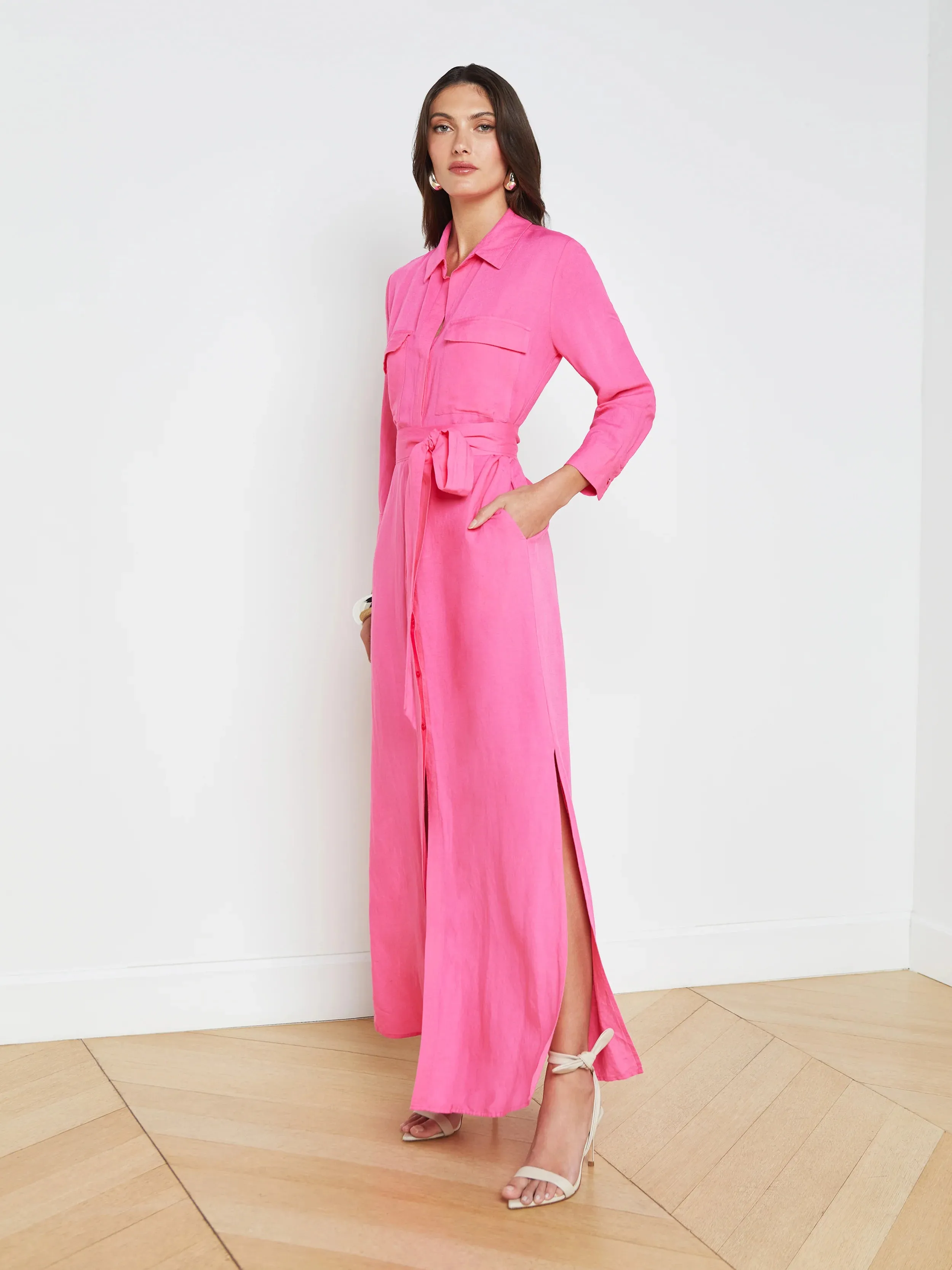 La60466 L’Agence Berry Pink Shirtdress