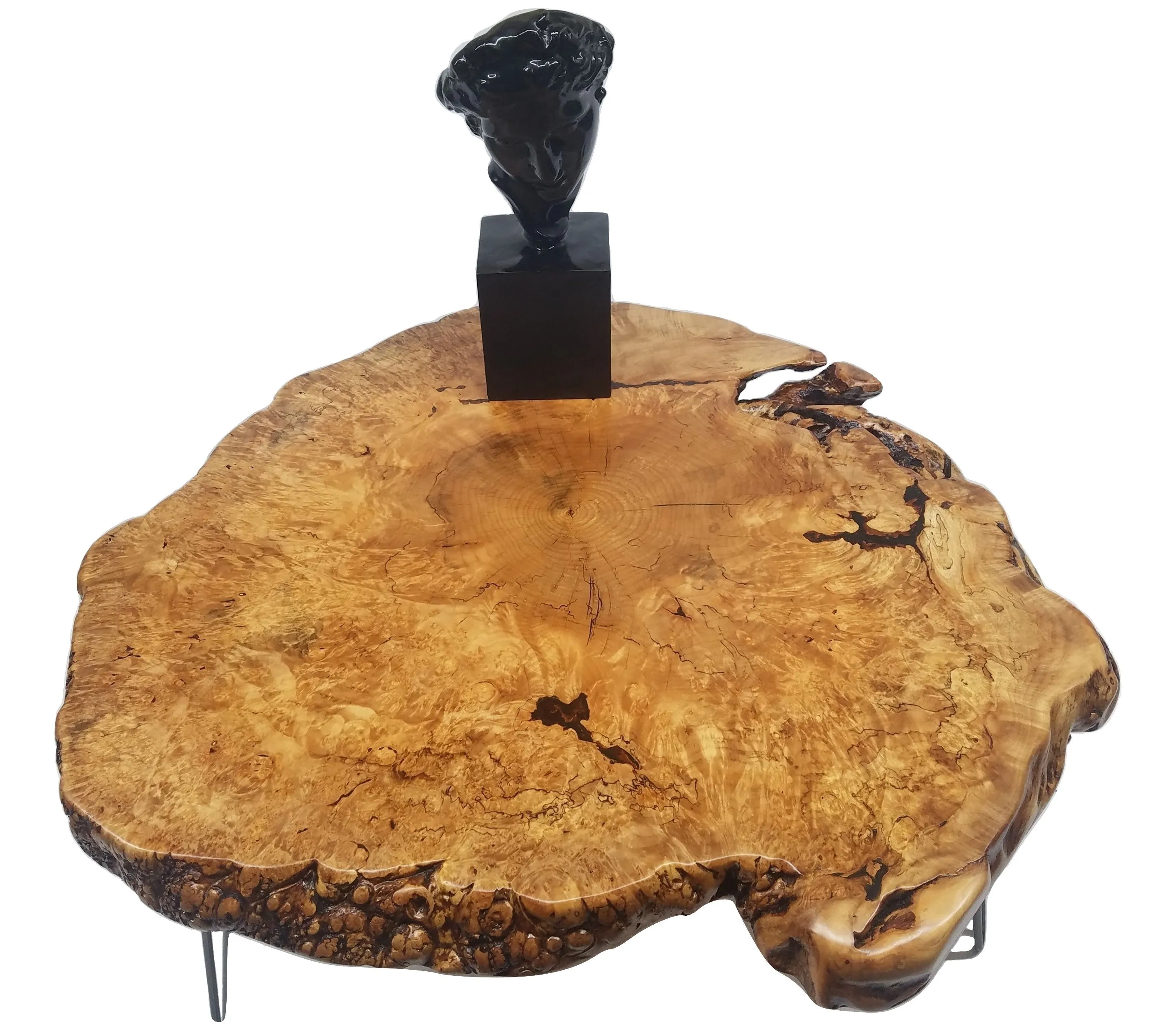 Live Edge Coffee Table- Maple Burl- Large Coffee Table- Round Coffee Table- Natural Wood- Figured Wood- Tree Slice- Big Coffee Table- Nature