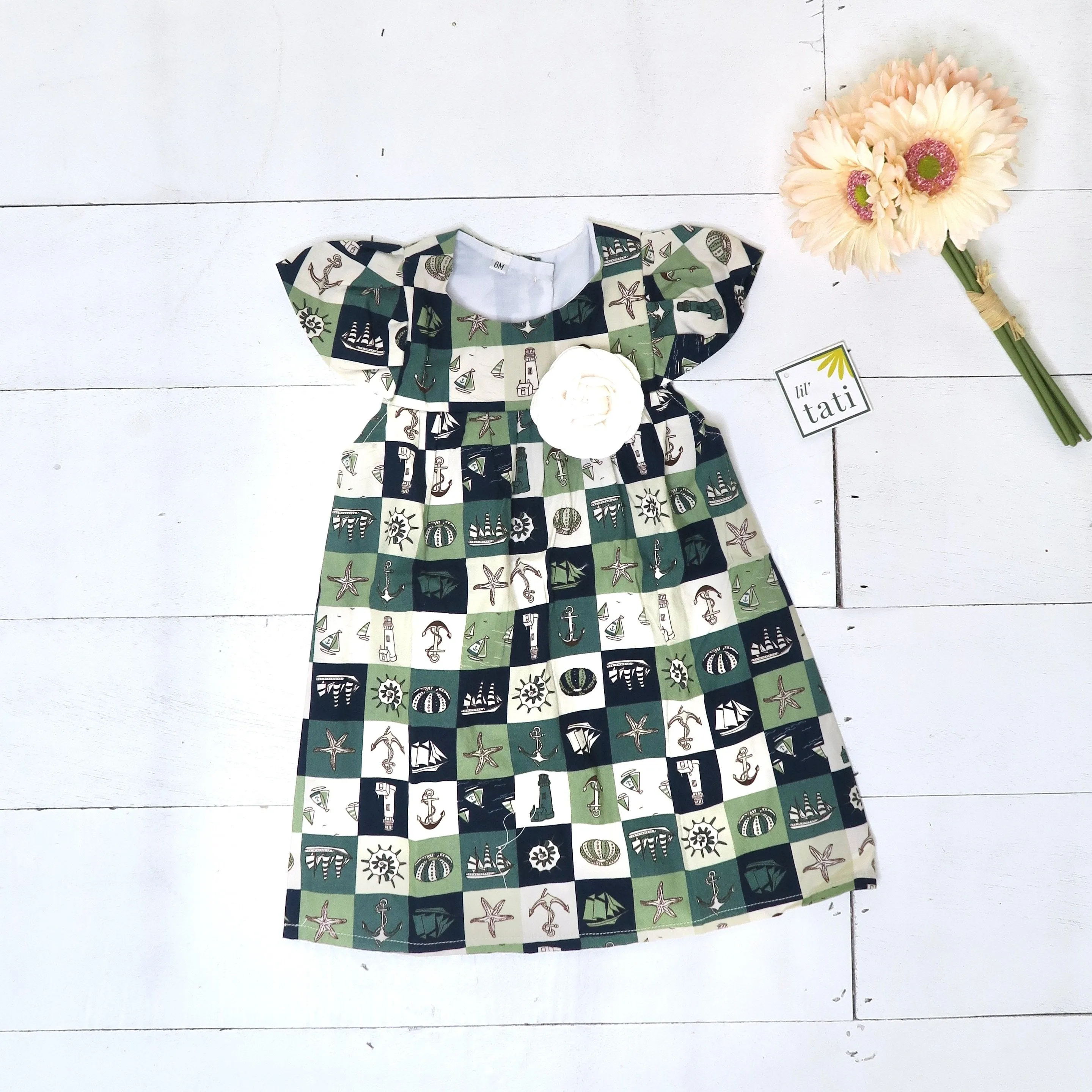 Magnolia Dress in Sailor Green