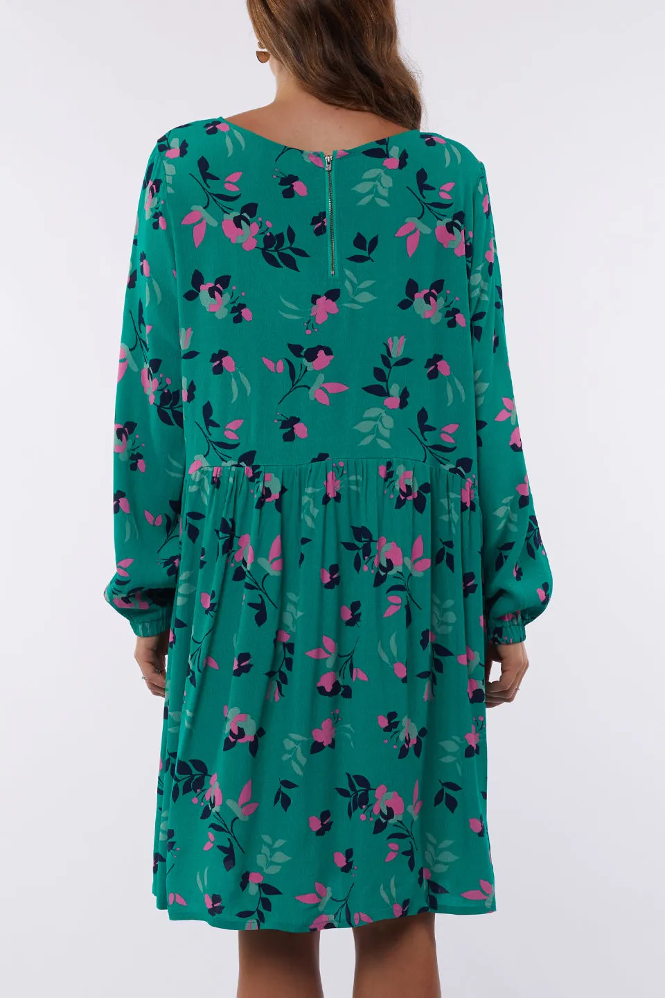 Magnolia LS Green Floral Dress