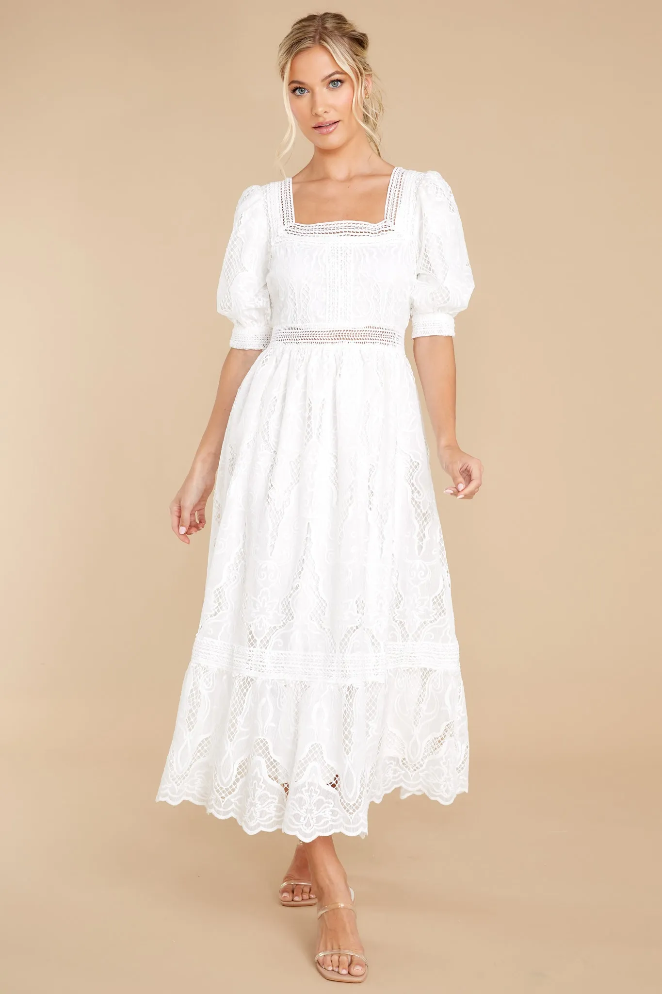 Making A Memory White Eyelet Maxi Dress