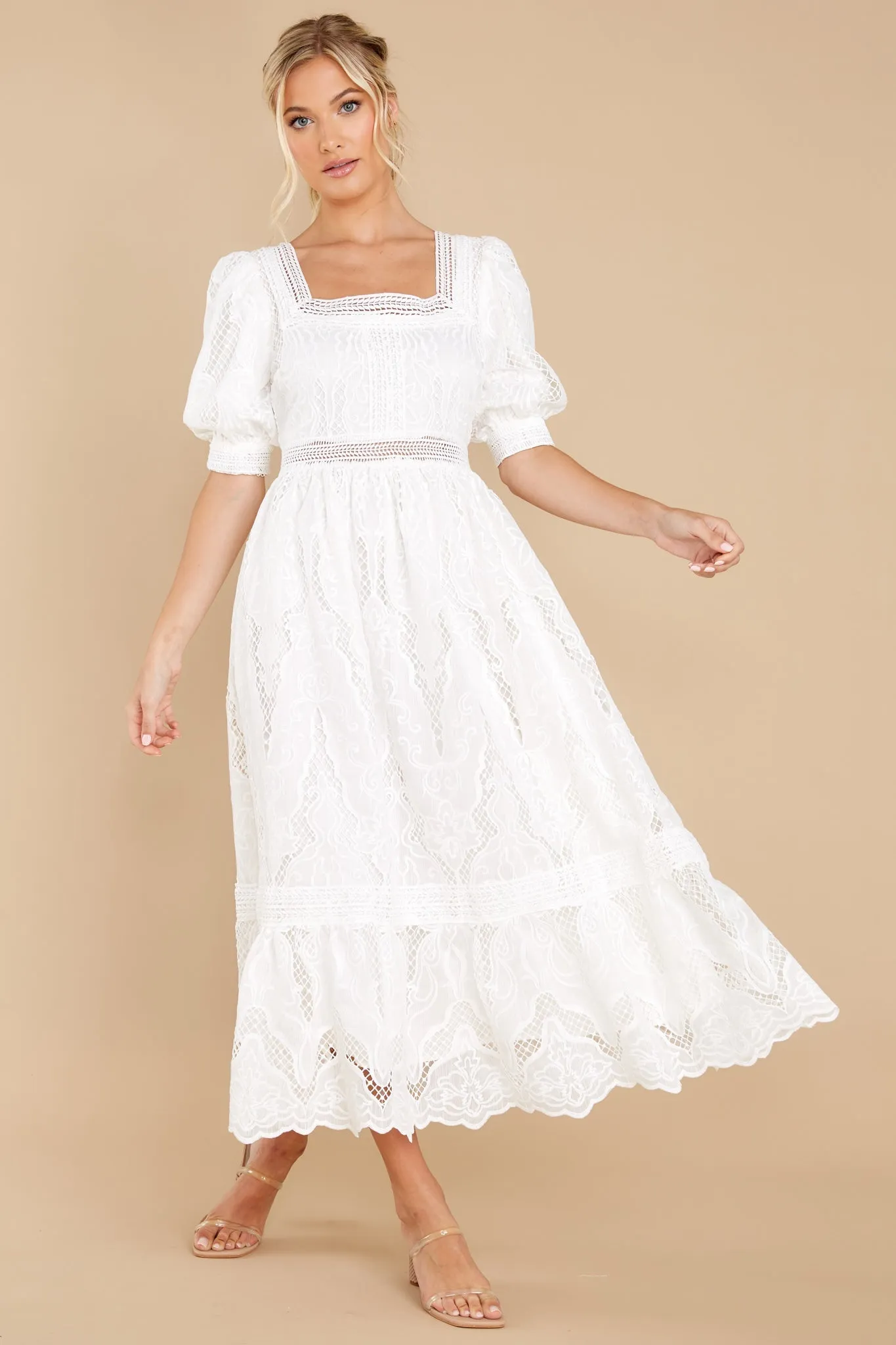 Making A Memory White Eyelet Maxi Dress