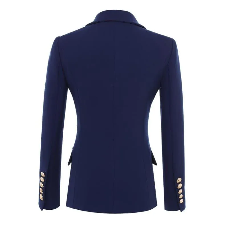 Navy Blue Gold Buttons Double Breasted Blazers