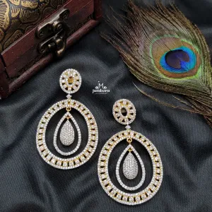 Partywear Designer White AD Zircon Earrings