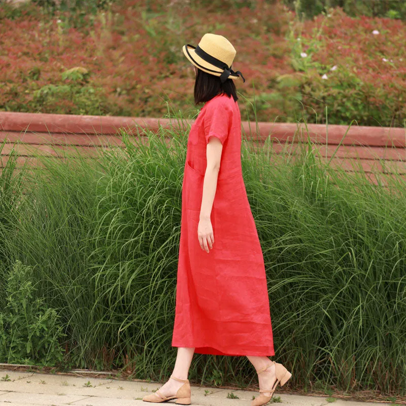 Red Women Dresses Casual Summer Women Dresses Long Women Dresses SSM9727