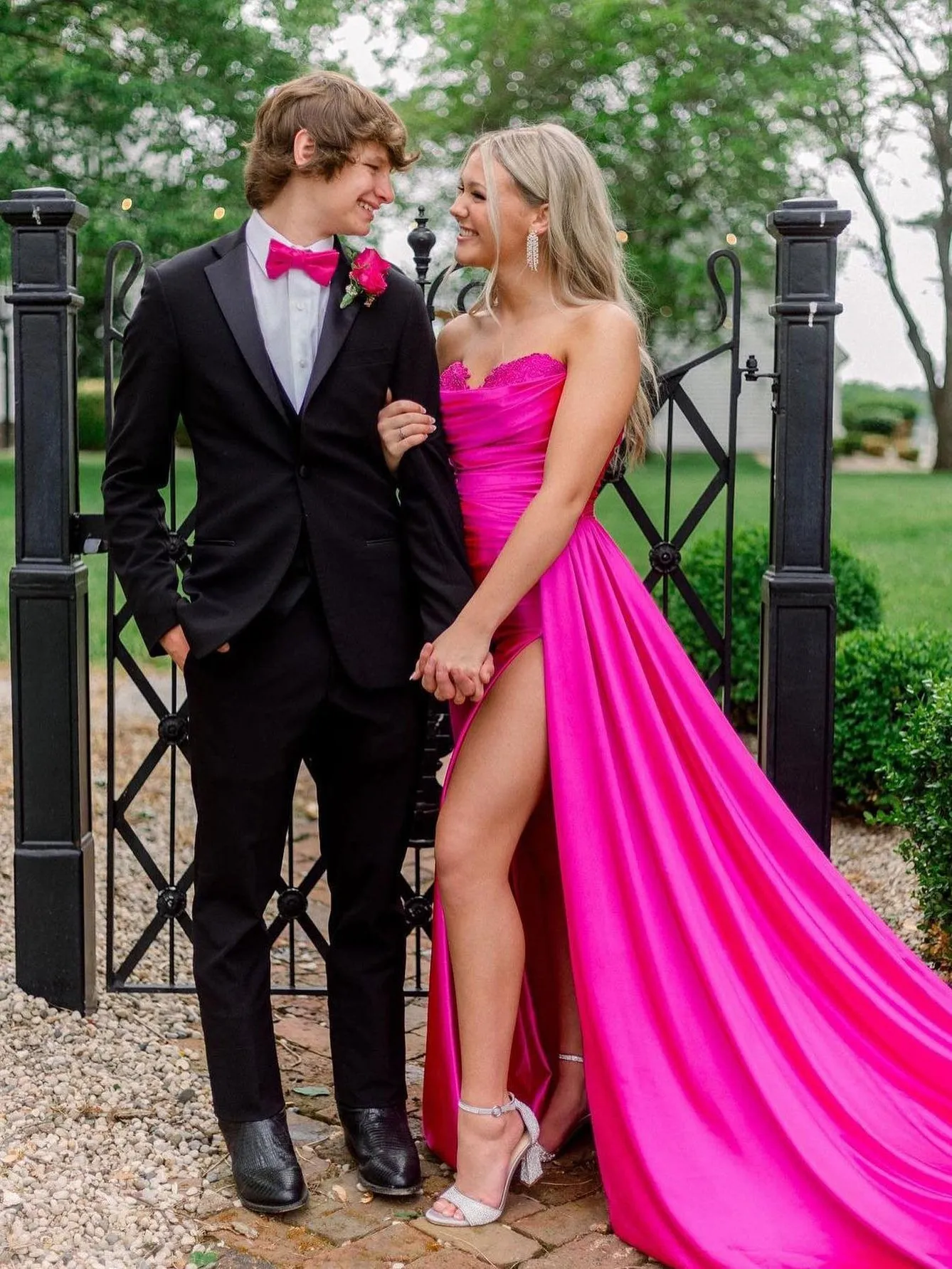 Sheath/Column Sweetheart Fuchsia Long Prom Dress Elegant Evening Gowns SLD003