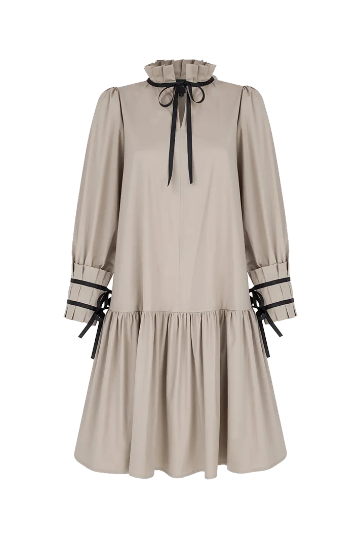 Simone Beige Cotton Dress