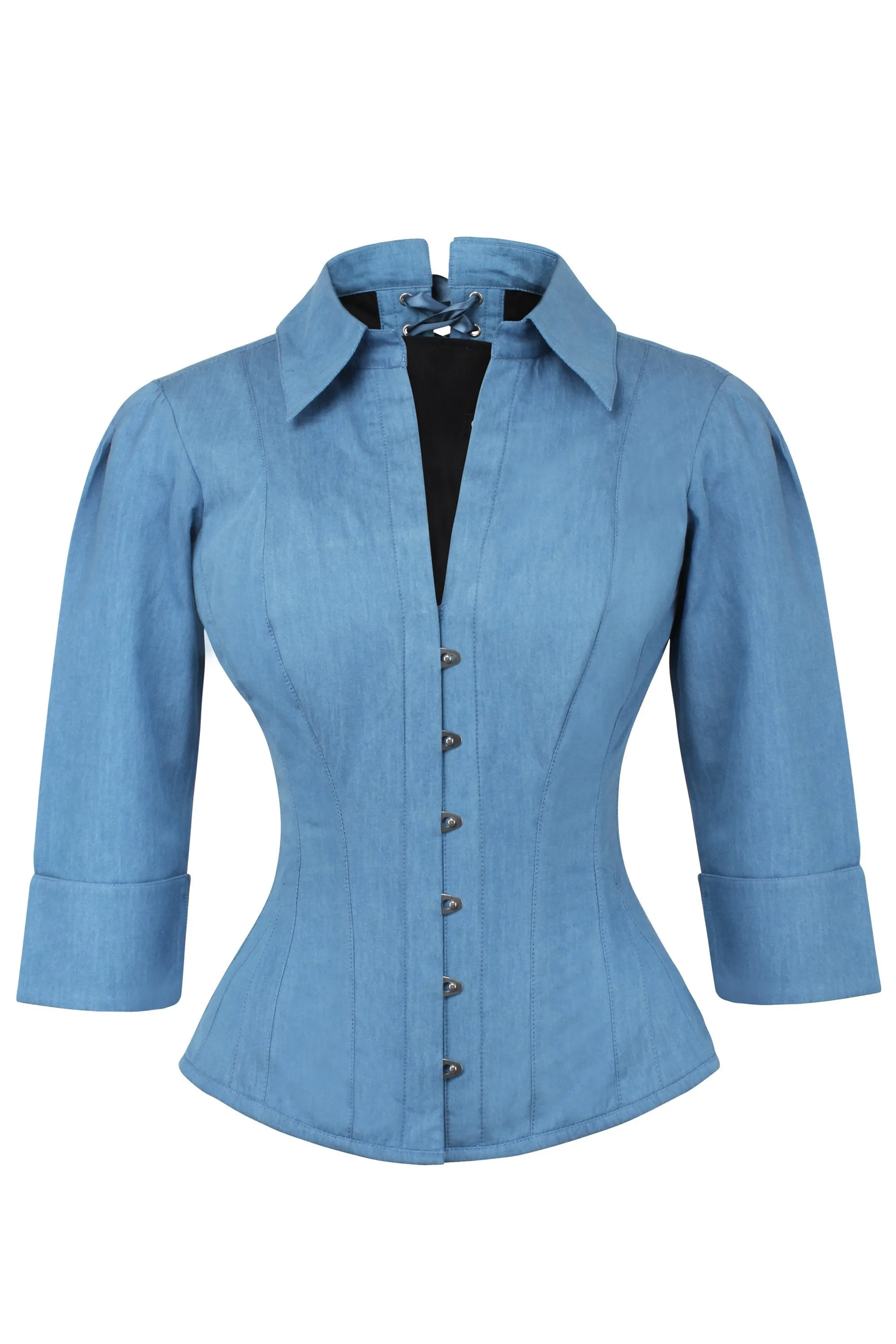 Tailored Denim Corset Shirt