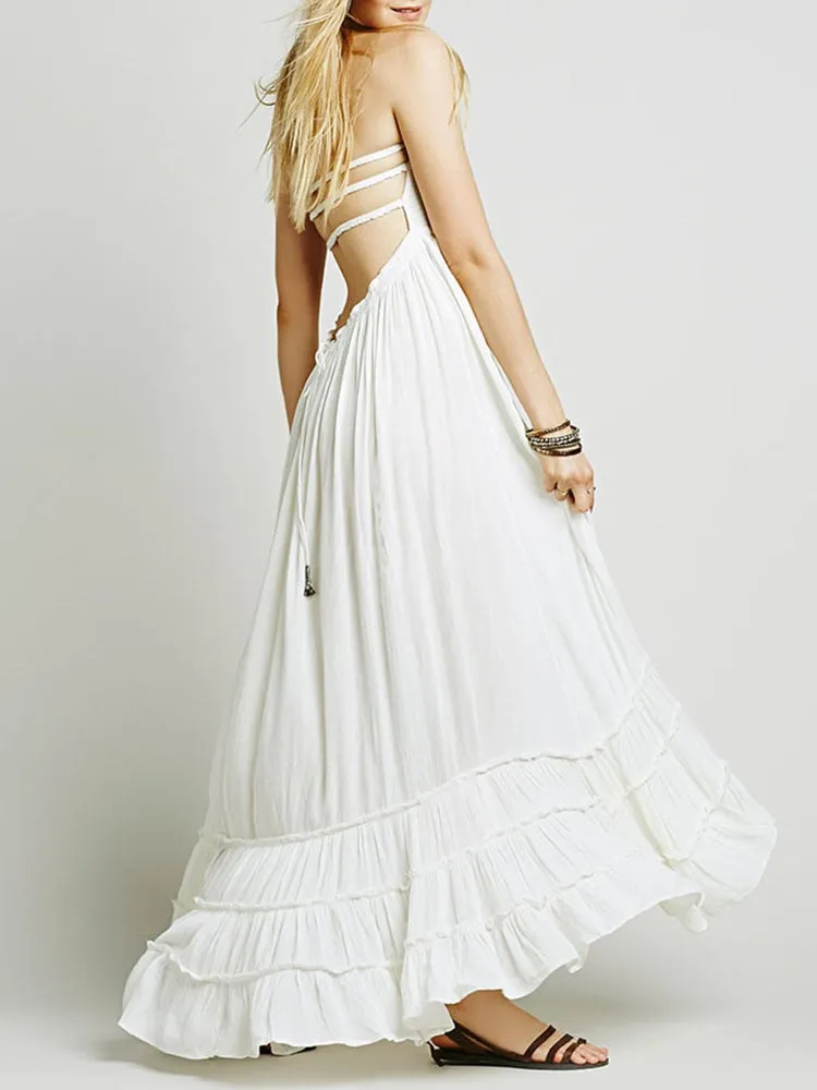 Trendy Backless Long Maxi Dress