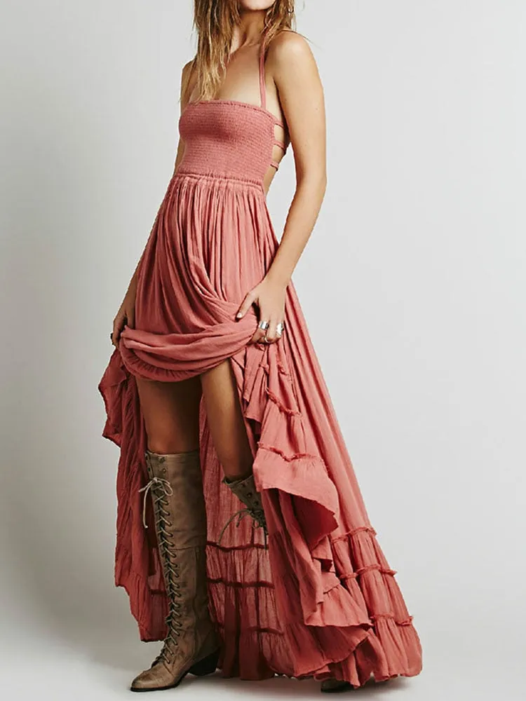 Trendy Backless Long Maxi Dress