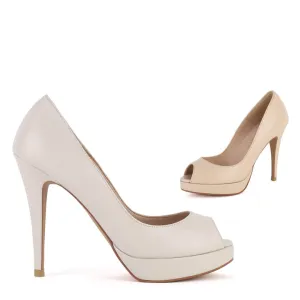 *UK size 2.5 - HINT - ivory , 9/1cm heel