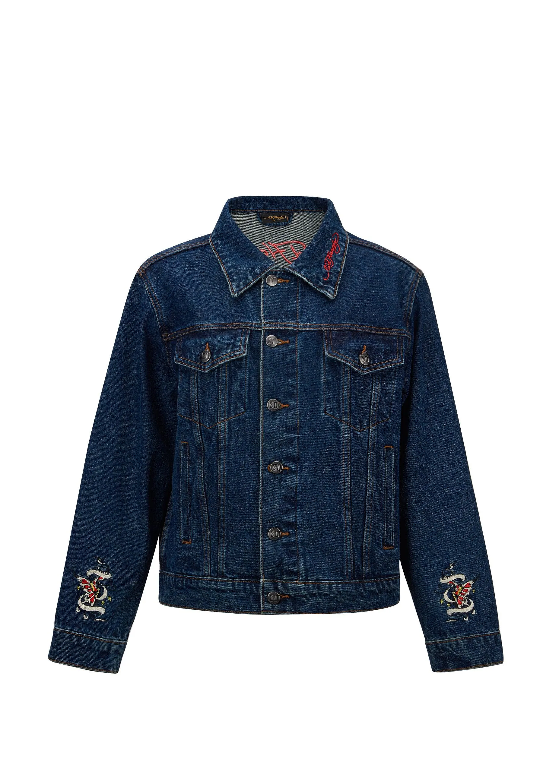 Womens Love Is Mystery Denim Jacket - Indigo