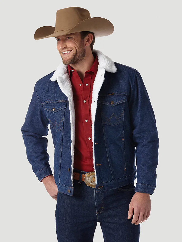 Wrangler Men's Cowboy Cut Sherpa Lined Denim Jacket